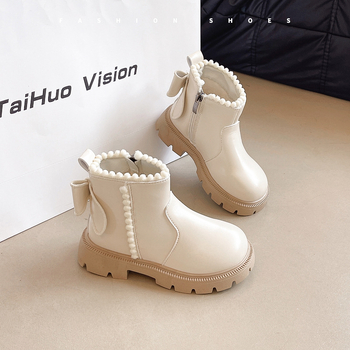 Dječje martinske čizme s fleksi podstavom, umjetna koža, gumeni potplat, stražnji zatvarač, mašna