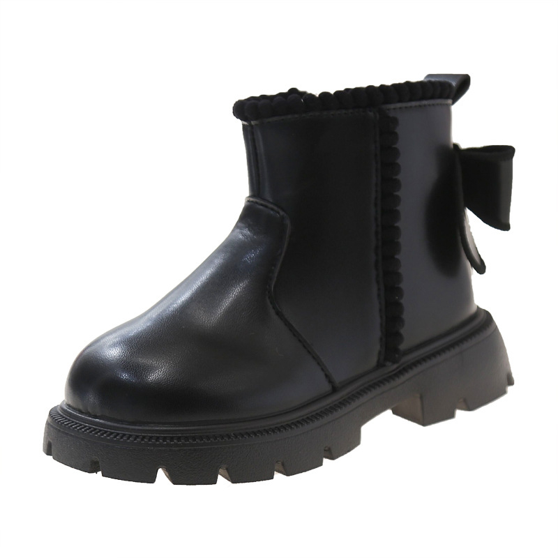 Dječje martinske čizme s fleksi podstavom, umjetna koža, gumeni potplat, stražnji zatvarač, mašna