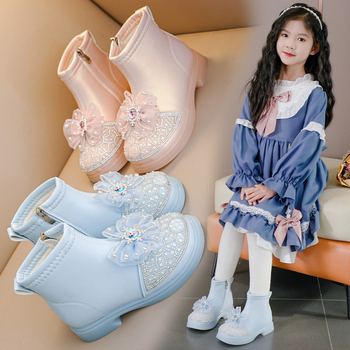 Čizme za djevojčice (gornji materijal: sintetička koža, potplat: TPR, ulošak od umjetnog krzna, bočni zatvarač, jesen–zima sezona)