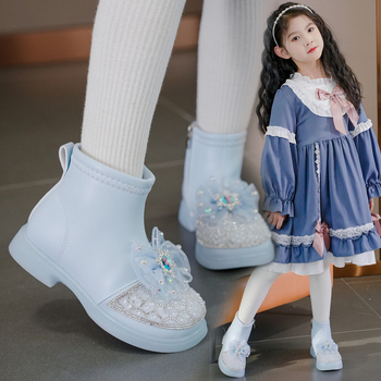 Čizme za djevojčice (gornji materijal: sintetička koža, potplat: TPR, ulošak od umjetnog krzna, bočni zatvarač, jesen–zima sezona)