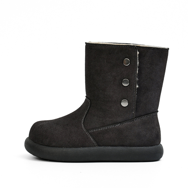 Xshx dječje modne čizme, unisex, gornji dio od fleecea, gumena potplat, bočni zatvarač, dvostruko nošenje