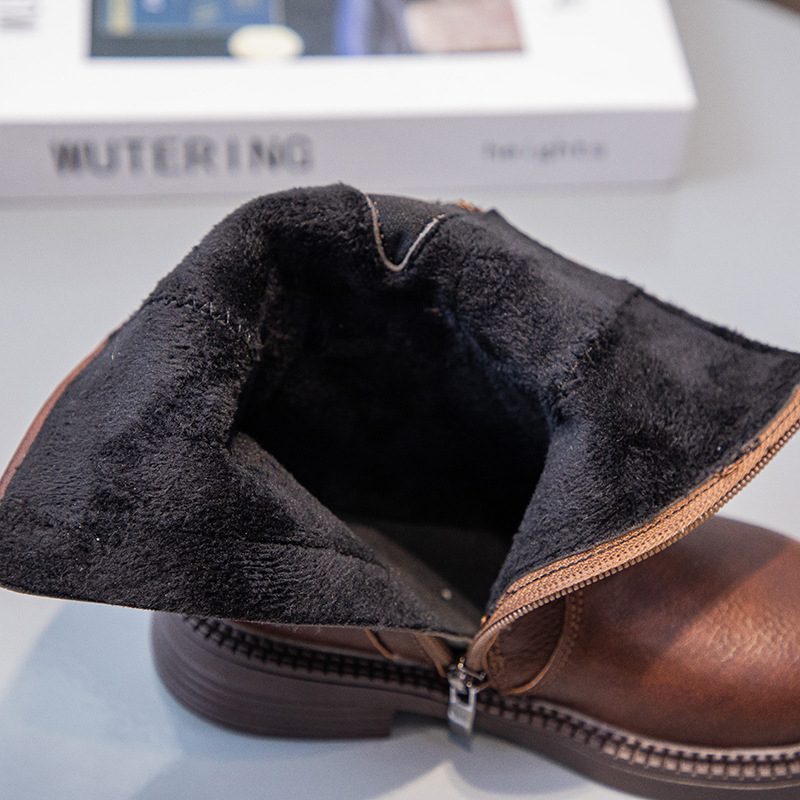 Dječje Martin čizme s fleece unutrašnjosti, gornji dio od umjetne kože, gumena potplat, srednja visina potkoljenice, jesen-zima 2024