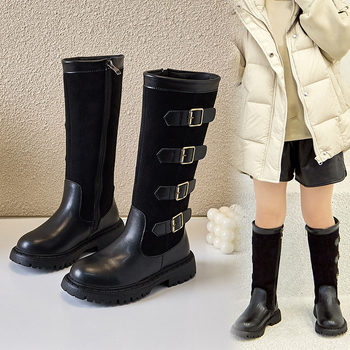 Dječje čizme do koljena sa bočnim zatvaranjem na zip, gornji dio od sintetičke kože, gumeni potplat, PU ulošak