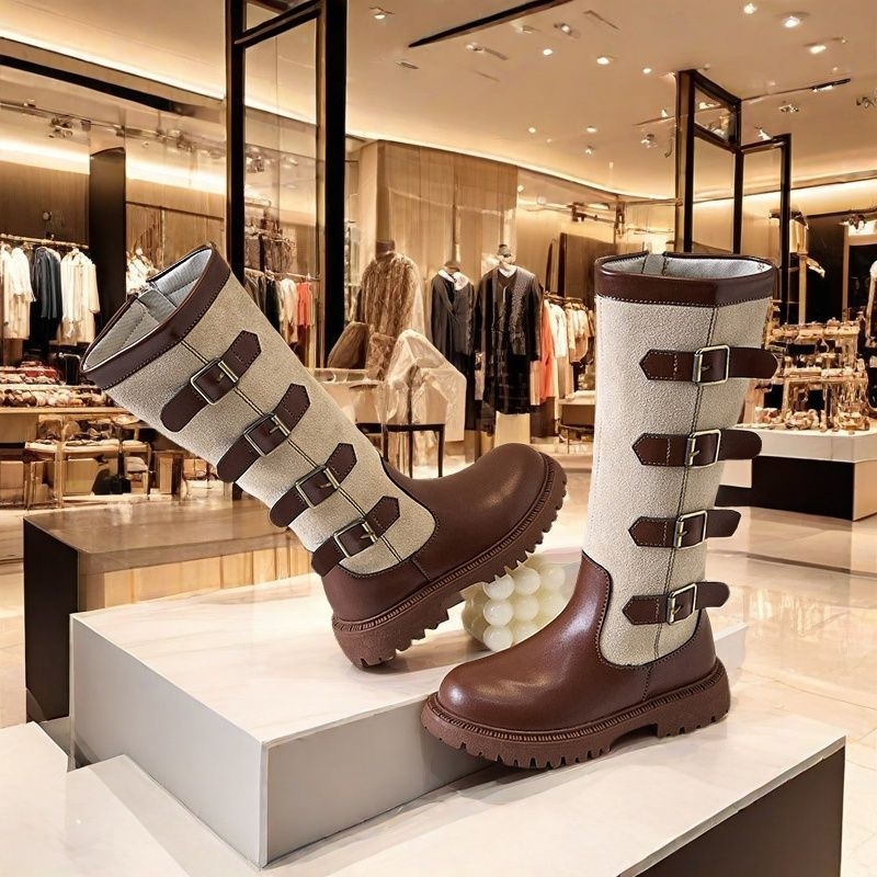 Dječje čizme do koljena sa bočnim zatvaranjem na zip, gornji dio od sintetičke kože, gumeni potplat, PU ulošak