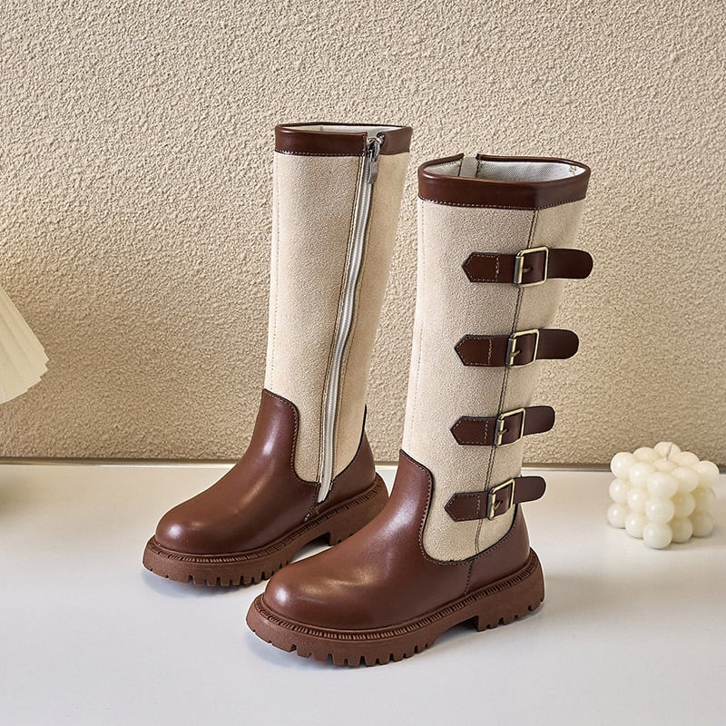 Dječje čizme do koljena sa bočnim zatvaranjem na zip, gornji dio od sintetičke kože, gumeni potplat, PU ulošak