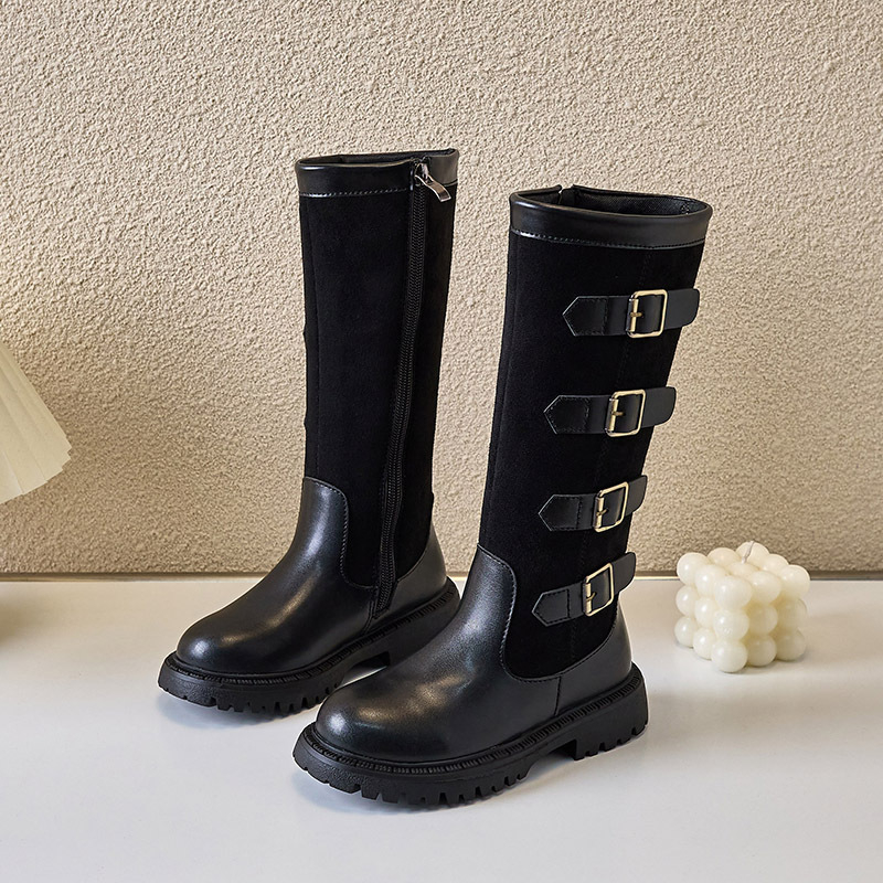 Dječje čizme do koljena sa bočnim zatvaranjem na zip, gornji dio od sintetičke kože, gumeni potplat, PU ulošak