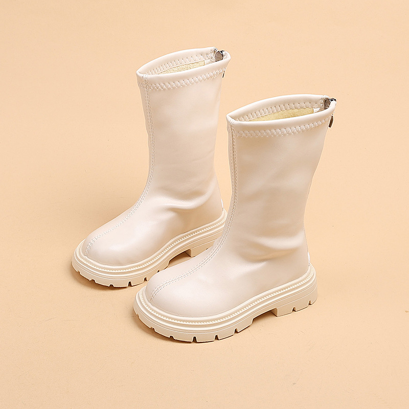 Dječje čizme do koljena za djevojčice, britanski stil, PU gornji dio, gumeni potplat, zimske čizme, za dob 4–16 godina