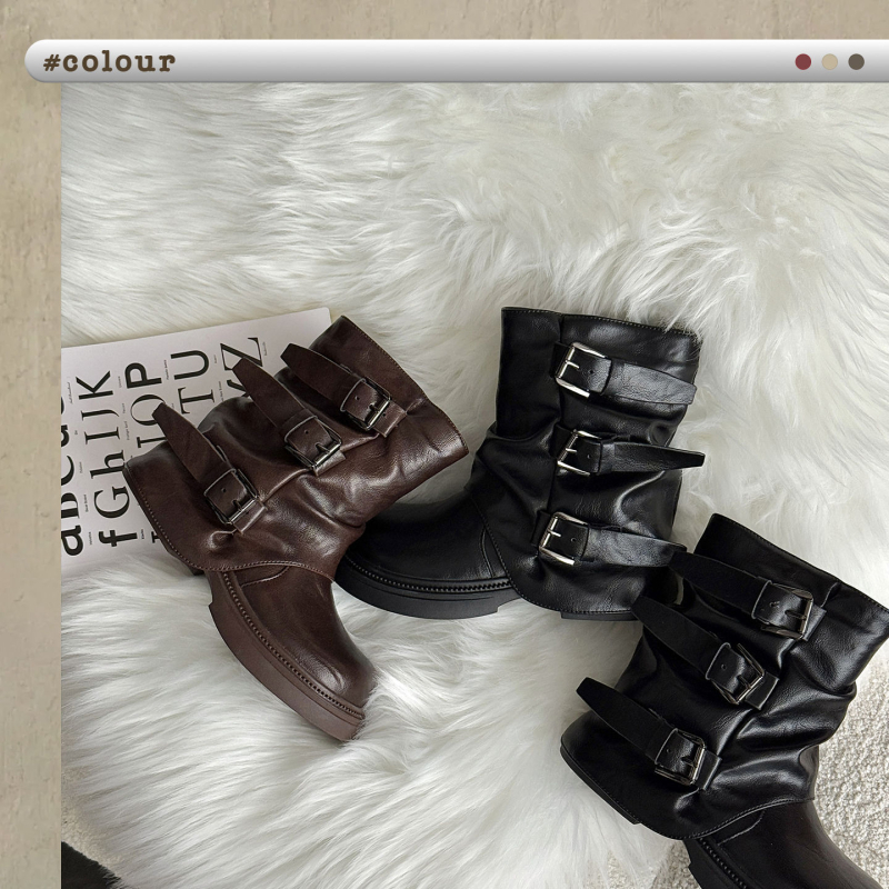 Unisex modne čizme s bočnim zatvaračem, niske visine, vintage gumena potplata, gornji dio od mikrovlaknaste kože i PU