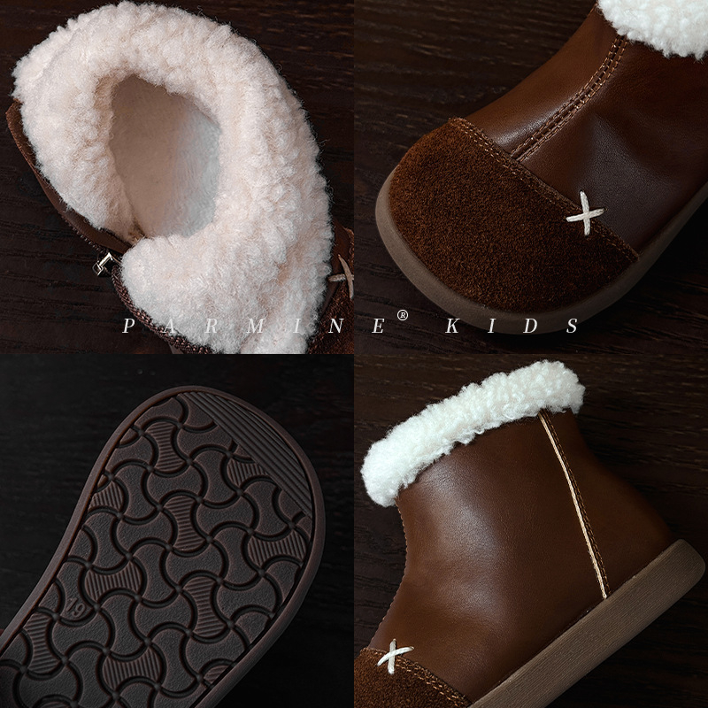 Martin čizme za djevojčice - Dvostruka koža goveda, flis podstava, debele, zima 2024