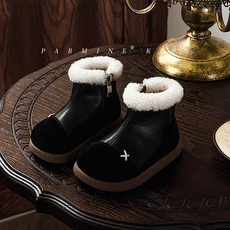 Martin čizme za djevojčice - Dvostruka koža goveda, flis podstava, debele, zima 2024