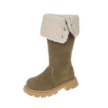 Dječje djevojačke zimske čizme, visoki kroj, gornji dio od umjetne kože, gumena potplata, bočni zatvarač, za uzrast 4–16 godina