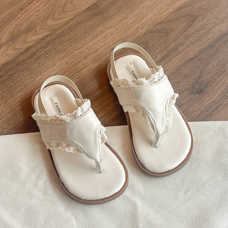Dječje sandale za princeze — casual stil, gornji dio od umjetne kože, gumena potplata, zatvaranje elastičnom trakom, uzrast 4–16 godina, ljeto 2025