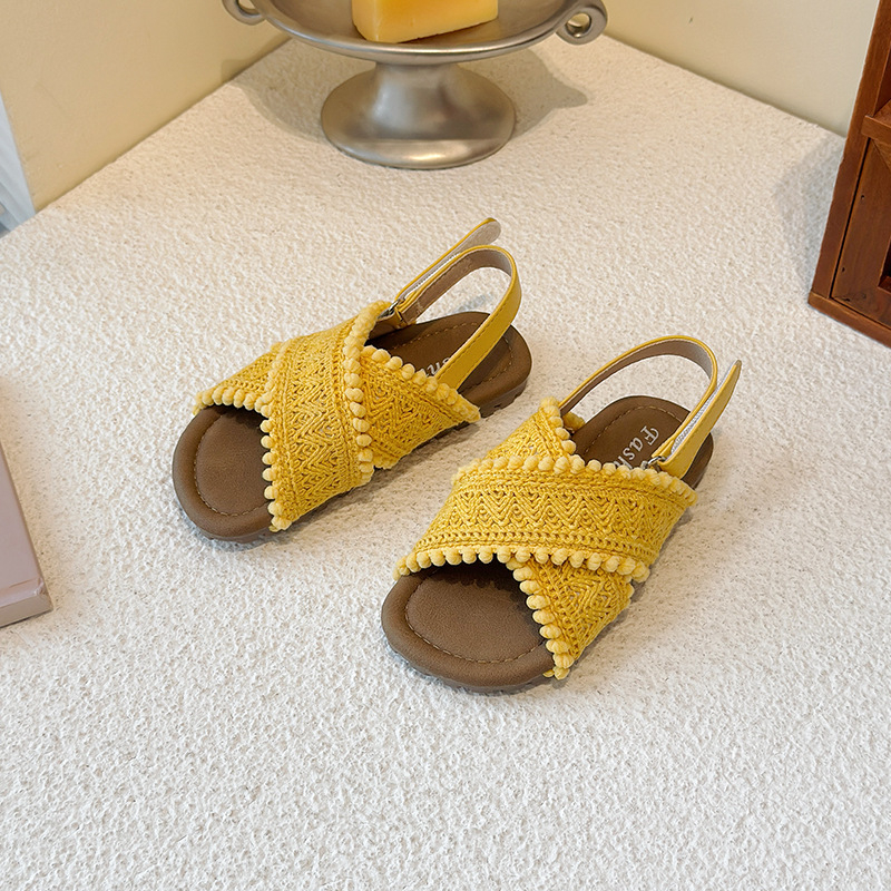 Dječje sandale s jednim remenom, gornji dio od umjetne kože, gumena potplata, zatvaranje na Velcro, ležerno stil, za djevojčice od 4 do 12 godina