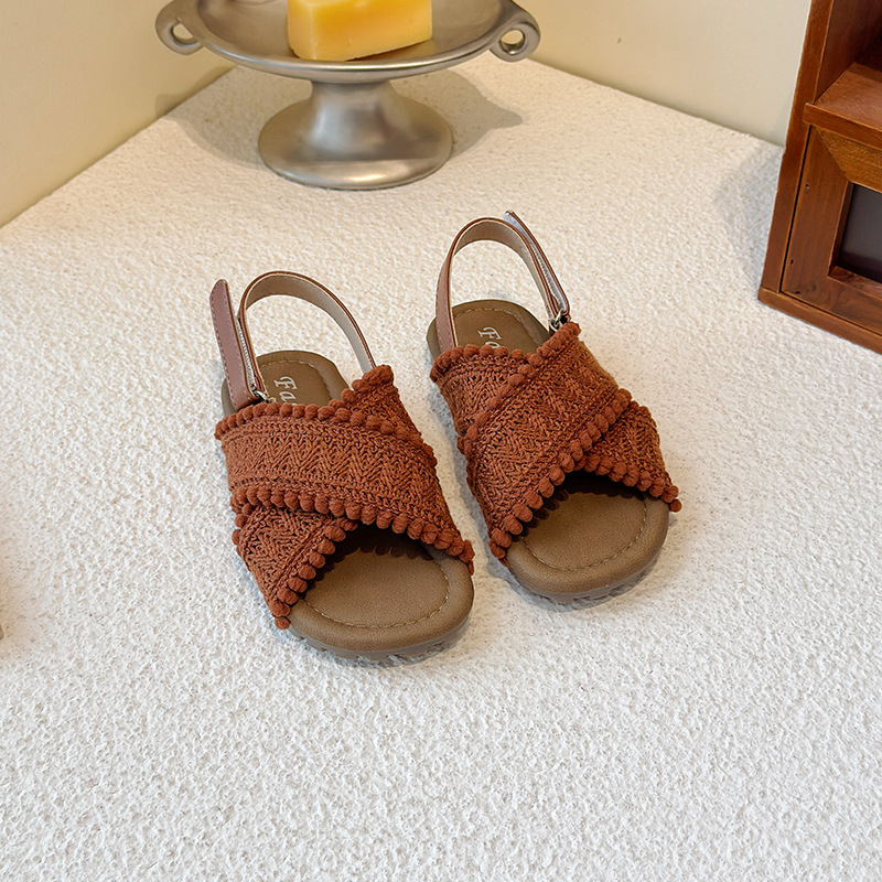 Dječje sandale s jednim remenom, gornji dio od umjetne kože, gumena potplata, zatvaranje na Velcro, ležerno stil, za djevojčice od 4 do 12 godina