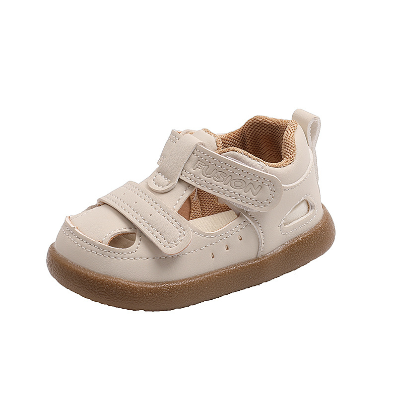Sandale pentru copii cu vârf închis, închidere Velcro, din piele Ultrafilm, talpă antiderapantă și rezistentă la uzură, pentru 12–36 de luni, vară