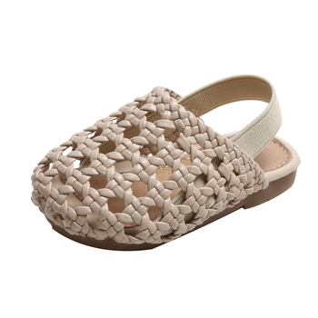 Ljetne dječje sandale s pletenim gornjim dijelom – zatvoren vrh prstiju, mekana fleksibilna potplat, protuklizno, Velcro zatvaranje