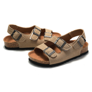 Sandale pentru copii din plută cu Velcro – partea superioară PU, talpă din cauciuc, vârsta 1–3 ani