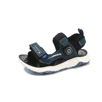 Sandale sportive pentru băieți, vara 2025, partea superioară din piele artificială, talpă din cauciuc, închidere cu buton rotativ, pentru copii 1–12 ani