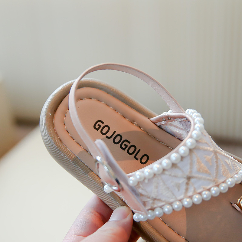 Sandale pentru fete cu Velcro, partea superioară din piele artificială, talpă TPR, design în stil coreean, pentru copii 4–12 ani