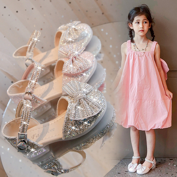 Sandale Prințese pentru fete, Piele Ultrafilm, pentru vârste 4-12 ani, Vară 2024