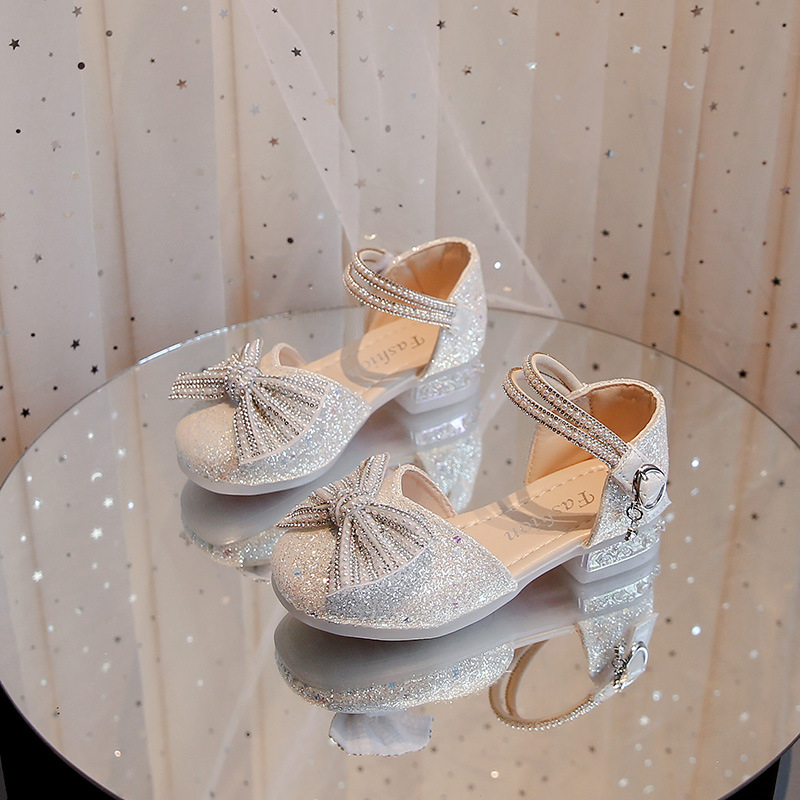 Sandale Prințese pentru fete, Piele Ultrafilm, pentru vârste 4-12 ani, Vară 2024