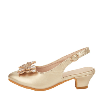 Dječje sandale za djevojčice s mašnicom, špičasti nos, Velcro zatvaranje, gornji dio Ultrafilm koža, gumeni potplat, stil princeza, uzrast 7–12 godina