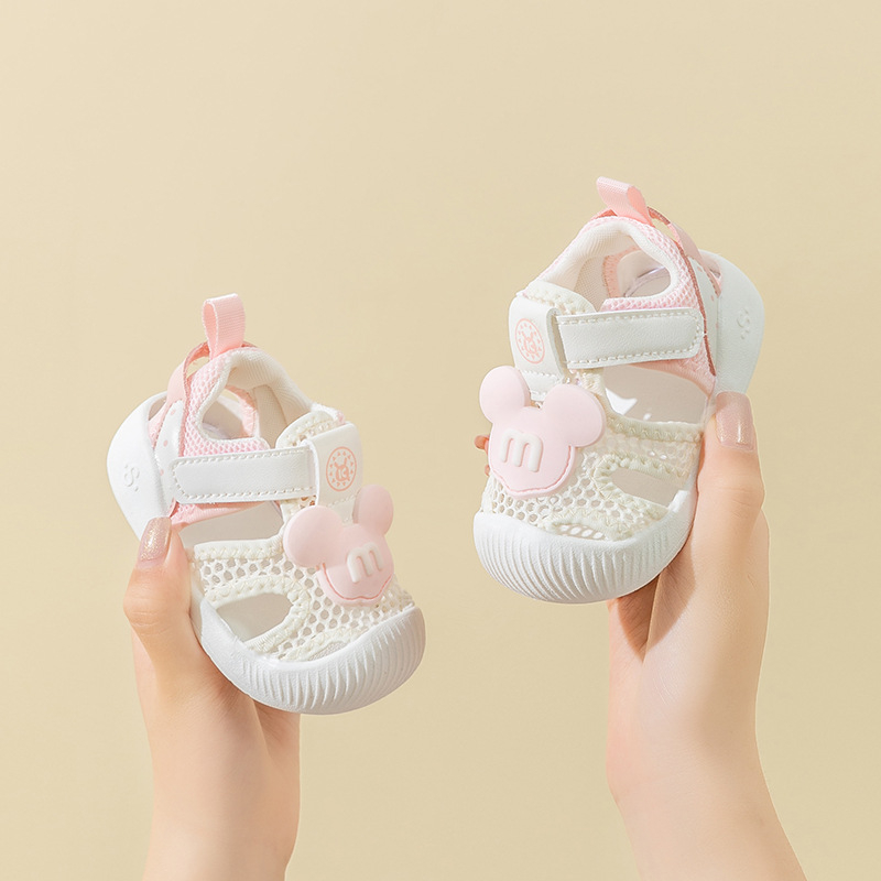 Sandale pentru copii Brumiller cu piele Ultrafilm și partea superioară din plasă, respirante, antiderapante, închidere Velcro, vară, vârste 12–48 luni