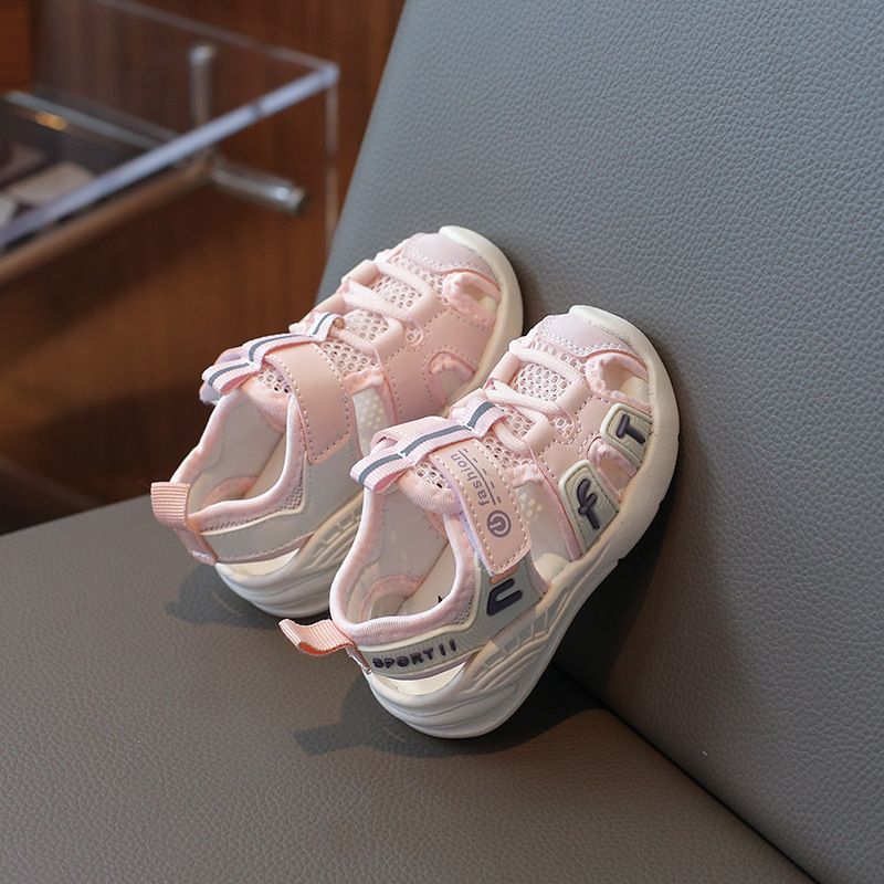 Sandale za bebe i djecu, gornji dio od mreže, prozračne, otporne na klizanje, zatvaranje s Velcro kopčom (ljeto)