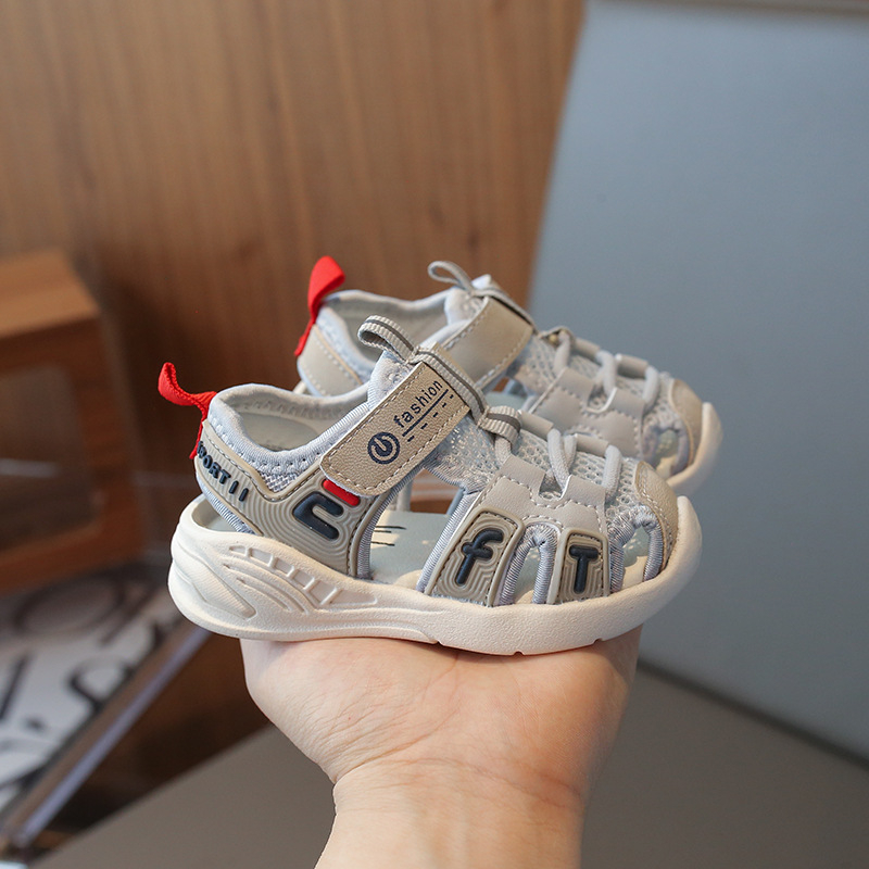 Sandale za bebe i djecu, gornji dio od mreže, prozračne, otporne na klizanje, zatvaranje s Velcro kopčom (ljeto)