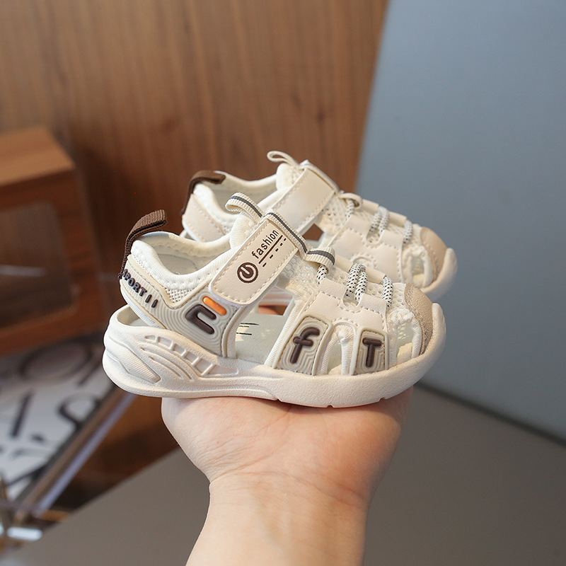 Sandale za bebe i djecu, gornji dio od mreže, prozračne, otporne na klizanje, zatvaranje s Velcro kopčom (ljeto)