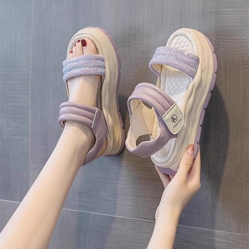 Sandale de prințesă pentru fete, din piele artificială, talpă PU, închidere Velcro, pentru copii 4–12 ani