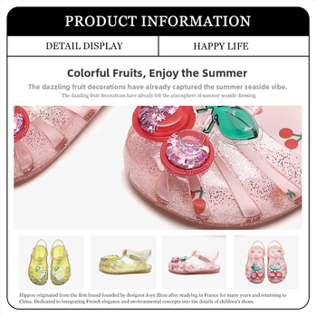 Dievčenské princezné sandále, horný materiál PVC, podrážka EVA, zapínanie na suchý zips, karikatúrny vzor