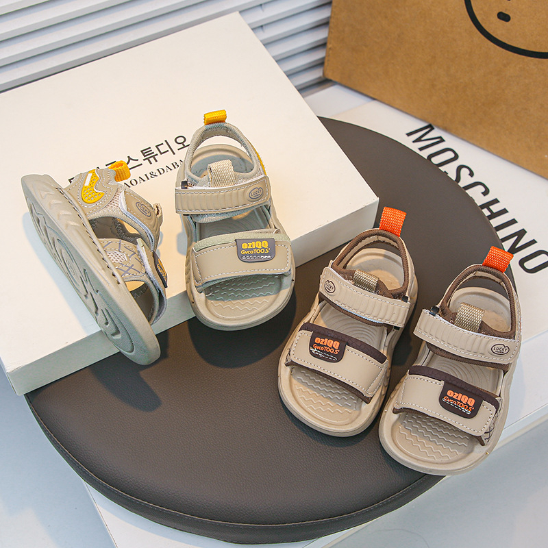 Dječje sandale za ljeto 2025 – anti-slip, Velcro zatvaranje, gornji dio od umjetne kože, za djecu 1–3 godine, jednofarbne, casual plažne sandale – Ljeto 2025