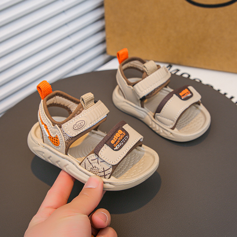 Dječje sandale za ljeto 2025 – anti-slip, Velcro zatvaranje, gornji dio od umjetne kože, za djecu 1–3 godine, jednofarbne, casual plažne sandale – Ljeto 2025