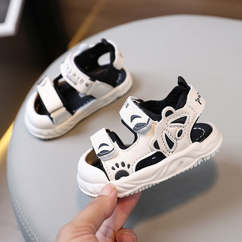 Pantofi de plajă pentru copii 1-3 ani, vârf închis, închidere Velcro, talpă anti-derapantă, partea superioară din piele sintetică