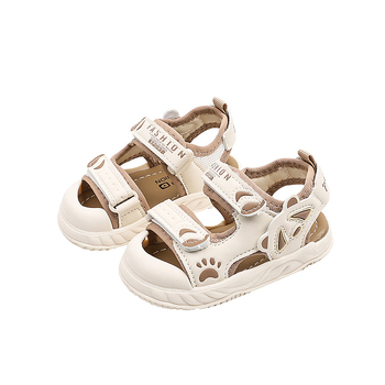 Pantofi de plajă pentru copii 1-3 ani, vârf închis, închidere Velcro, talpă anti-derapantă, partea superioară din piele sintetică