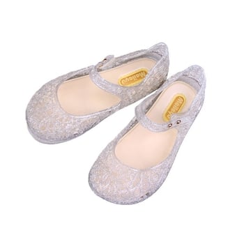 Dječje kristalne jelly sandale s dizajnom ptičjeg gnijezda, Velcro zatvarač, mekana PVC podloga, stil princeze