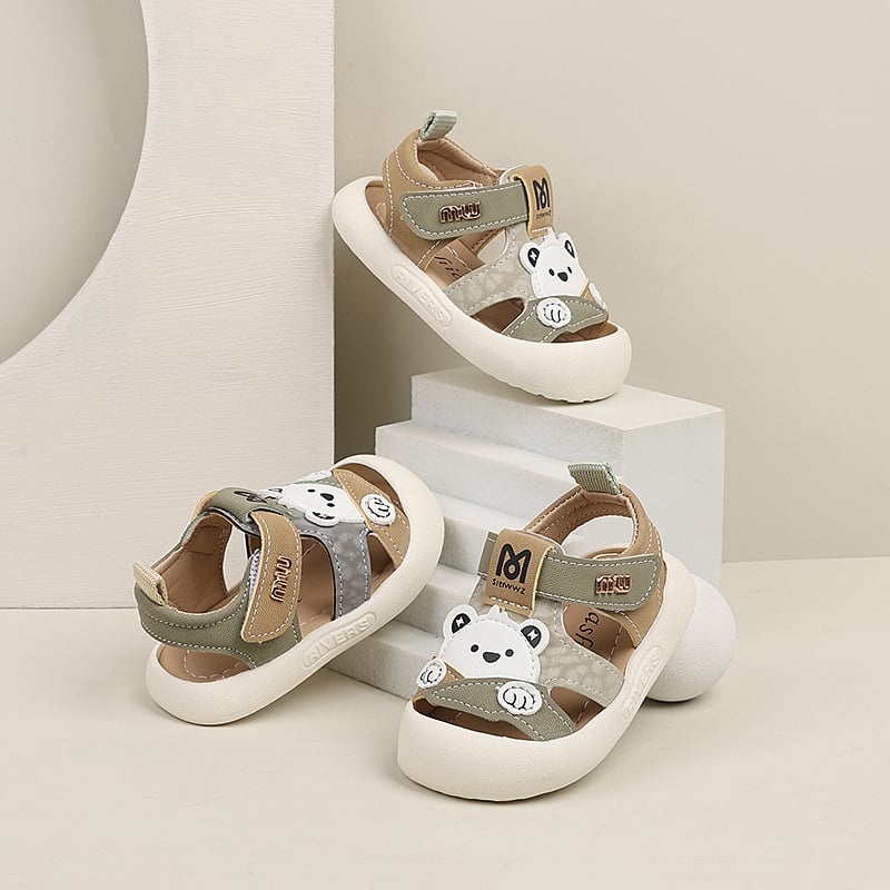 Dječje sandale za bebe 12-36 mjeseci, sintetička koža, zatvaranje na Velcro, prozračne i protuklizne potplate