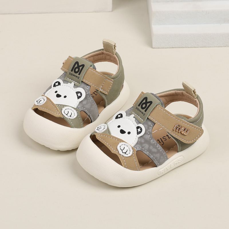 Dječje sandale za bebe 12-36 mjeseci, sintetička koža, zatvaranje na Velcro, prozračne i protuklizne potplate