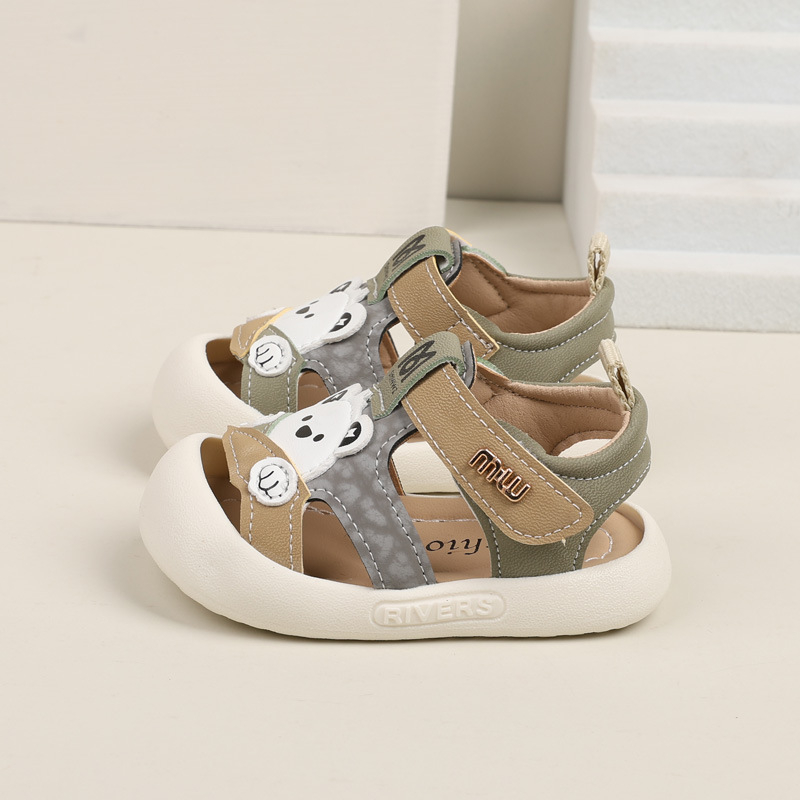 Dječje sandale za bebe 12-36 mjeseci, sintetička koža, zatvaranje na Velcro, prozračne i protuklizne potplate