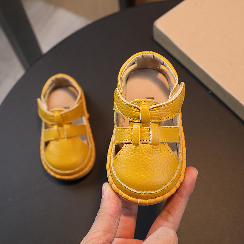 Ljetne bebi sandale s mekanom potplatom, protuklizne, zatvorenim vrhom, prozračne cipele za bebe 12-36 mjeseci
