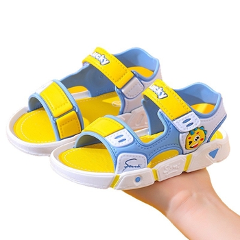 Dječje papuče za plažu, unisex, PVC gornji dio, Velcro zatvarač, životinjski uzorak, za uzrast 4-16 godina.