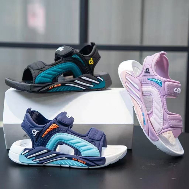 Dječje sportske sandale s PVC gornjim dijelom, gumom, Velcro kopča, za djecu 4–16 godina, proljeće 2025