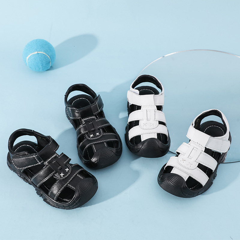 Dječje cipele za plažu (Gornji dio od prave kože; Velcro zatvarač; PVC potplat; Ležerni stil)