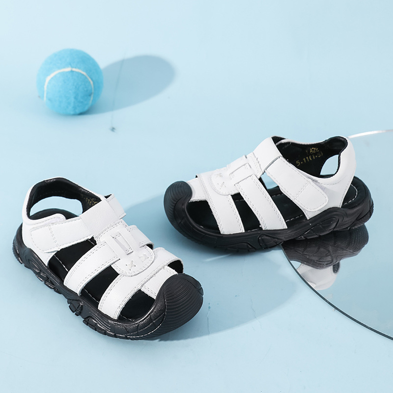 Dječje cipele za plažu (Gornji dio od prave kože; Velcro zatvarač; PVC potplat; Ležerni stil)