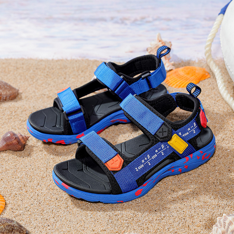 Dječje sandale za plažu sa Velcro kopčanjem, mekana podloga, lagane, prugasti uzorak, za dječake 4–12 godina