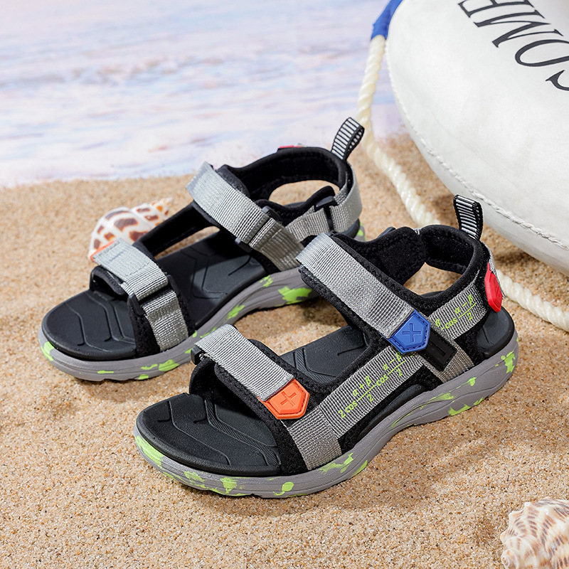 Dječje sandale za plažu sa Velcro kopčanjem, mekana podloga, lagane, prugasti uzorak, za dječake 4–12 godina