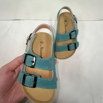 Unisex dječje sandale s Velcro kopčom, gornji dio od nubuk kože goveda, TPR potplat, za uzrast 1-12 godina, korejski stil, ljeto 2024