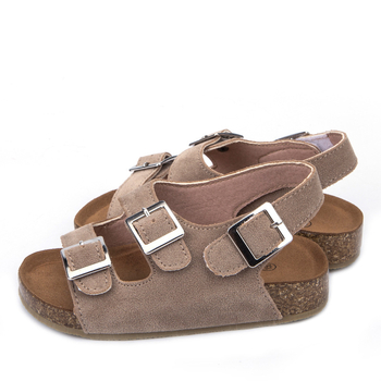 Unisex dječje sandale s Velcro kopčom, gornji dio od nubuk kože goveda, TPR potplat, za uzrast 1-12 godina, korejski stil, ljeto 2024
