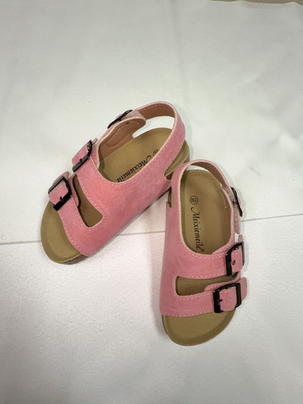 Unisex dječje sandale s Velcro kopčom, gornji dio od nubuk kože goveda, TPR potplat, za uzrast 1-12 godina, korejski stil, ljeto 2024